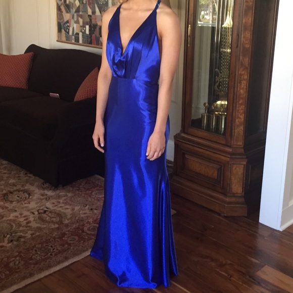 Dresses Custom Royal Blue Satin Prom Dress Poshmark
